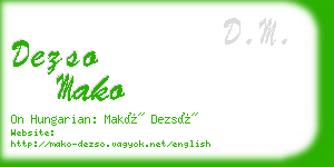 dezso mako business card