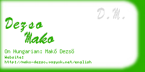 dezso mako business card